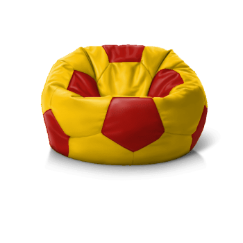 Купити 'Крісло м''яч Yellow + Red' — крісло-мішок для дому, швидка доставка по Україні.